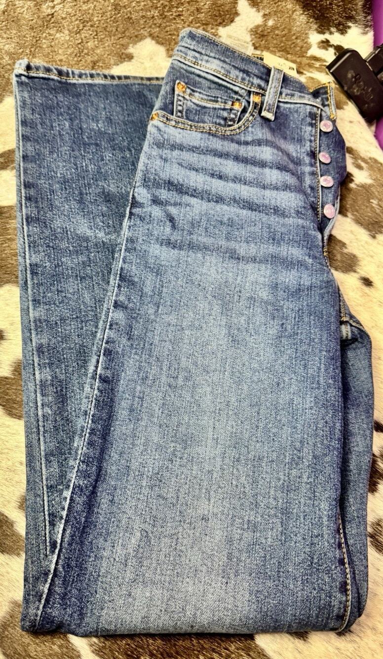 Levi Jeans Women Rib cage Straight Button Fly Size 24/32